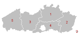 Harta administrativa Belgia, impartirea Flamanda